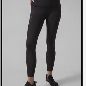 Athleta Black Leggings with Elastic Waistband and Ankle Length